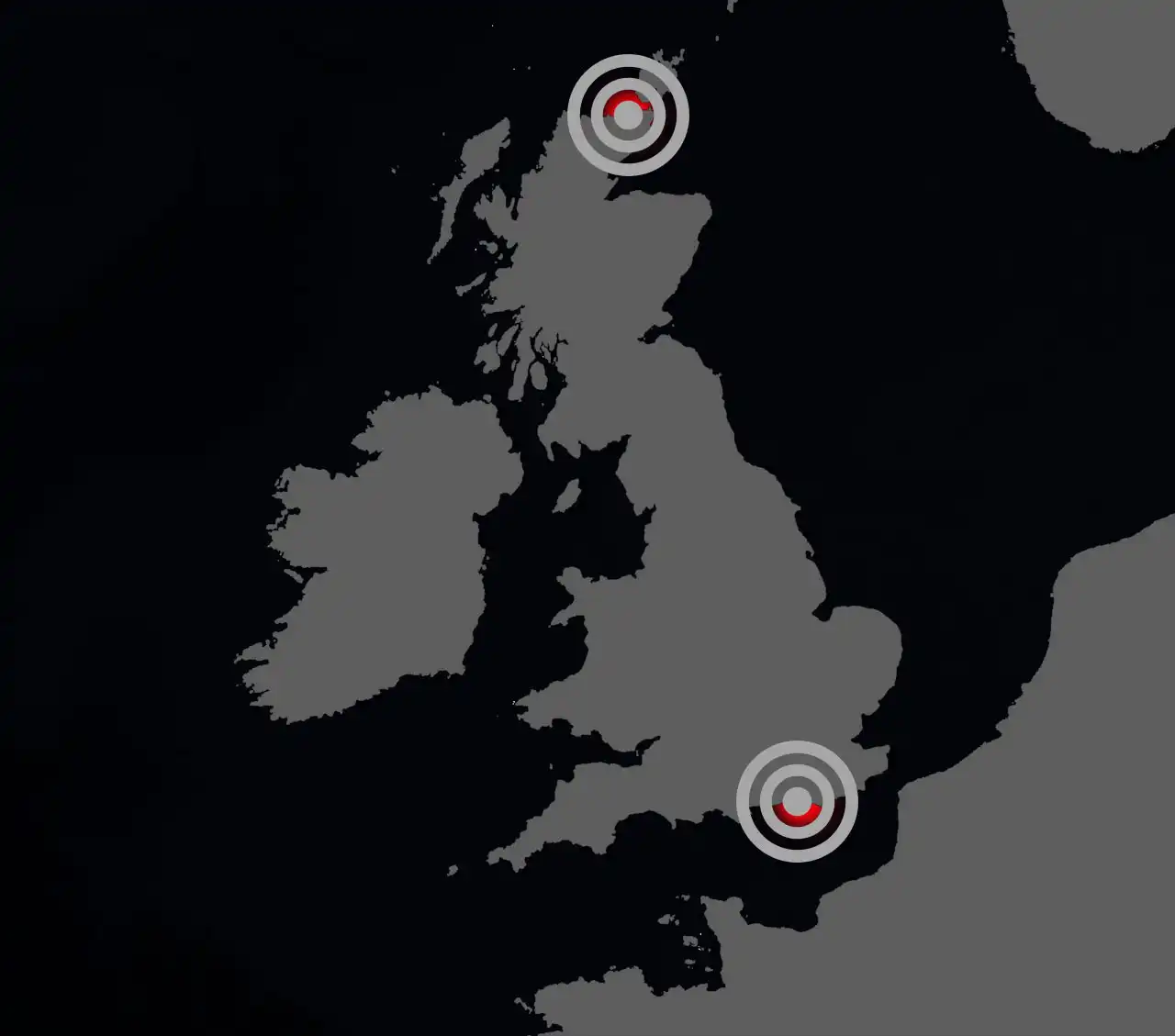 Map showing how our coverage extends to the entirety of the UK